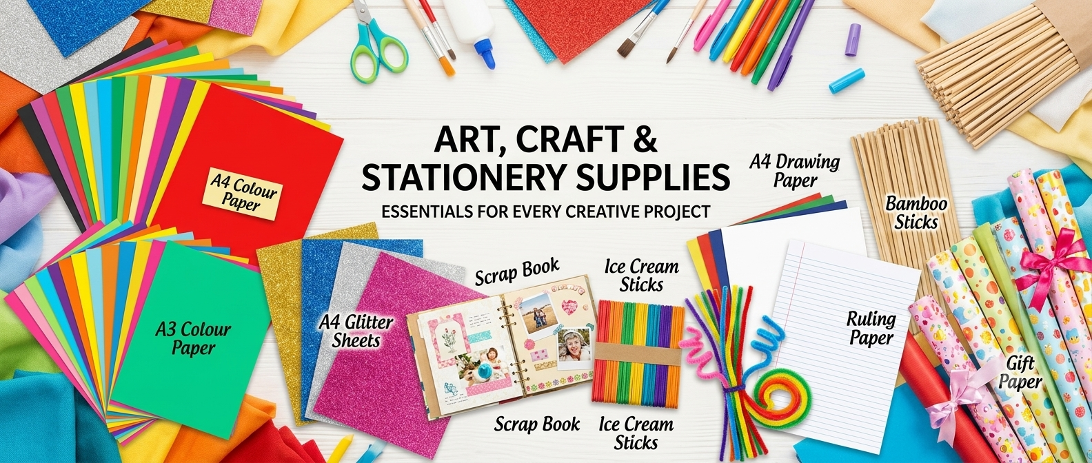 Art, Craft & Stationery Supplies Banner